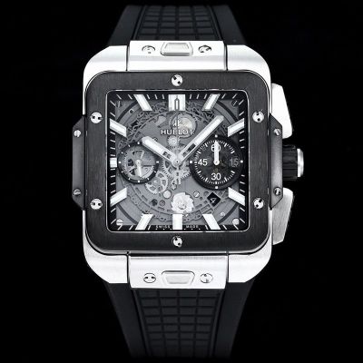 Hublot Square Bang Unico  Black Steel Case Hublot Watches for Sale